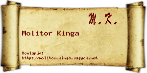 Molitor Kinga névjegykártya